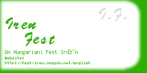 iren fest business card